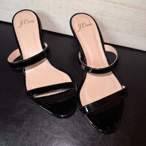 J Crew Size 6.5 Black Strappy Kitten Heel